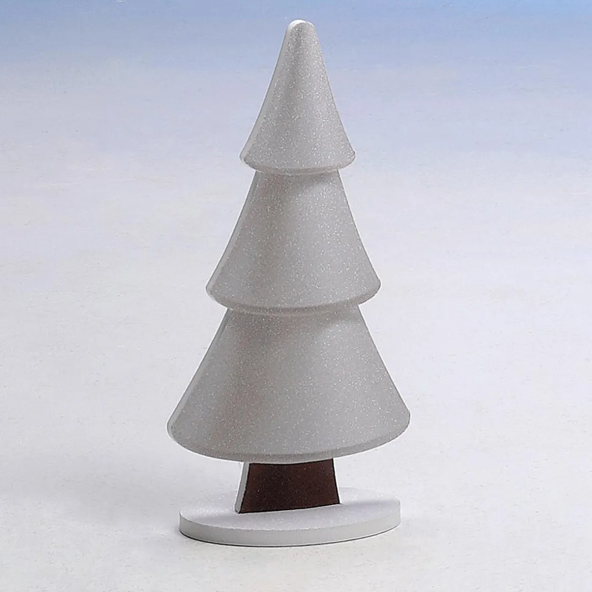 Soporte De Abeto De Nieve Con Purpurina 17 X 34 Cm Plata