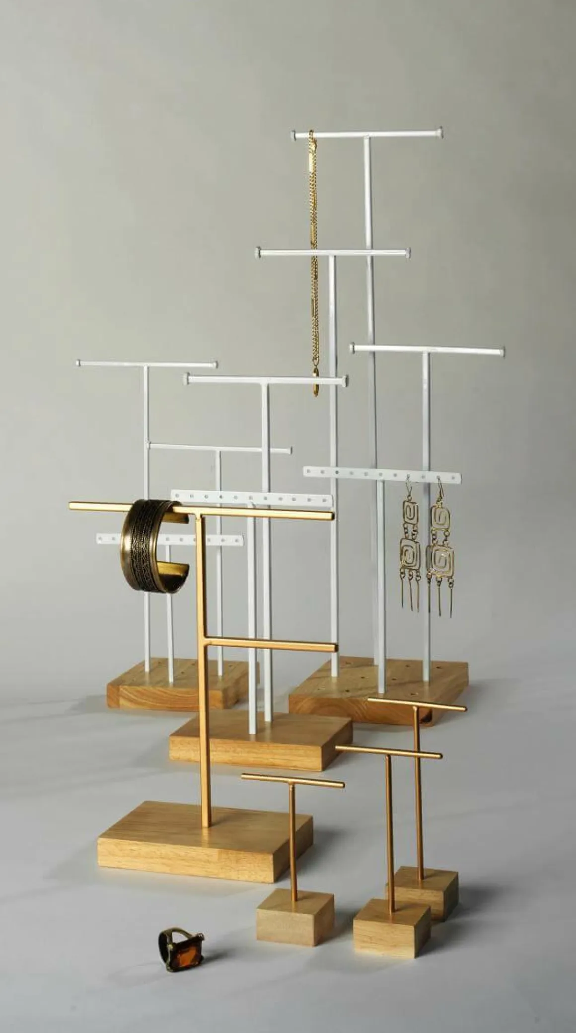 Soporte De Joyería, Expositor En Forma De T 3 Piezas, Altura 28 Cm