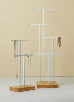 Soporte De Joyería, Expositor En Forma De T 2 Piezas, Altura 32 Cm