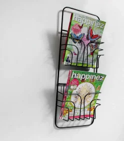 Soporte De Pared Para Folletos, 2 Compartimentos, Longitud 73 Cm