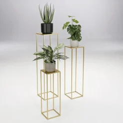 Soporte Para Plantas Juego De Mesa Gold 3pcs.