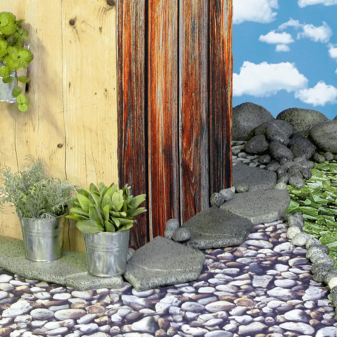 Tejido Decorativo "Listones De Madera", Anchura: 150 Cm