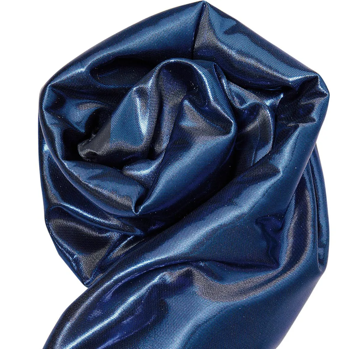 Tela Brillante Jersey De Papel De Aluminio Azul, Anchura: 106 Cm