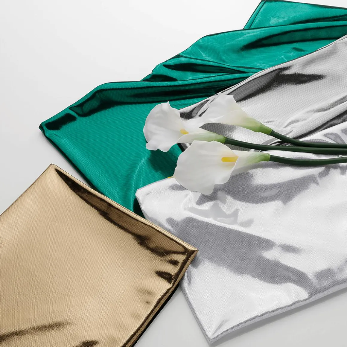 Tela Brillante Jersey De Papel De Aluminio Color Plateado, Anchura: 110 Cm