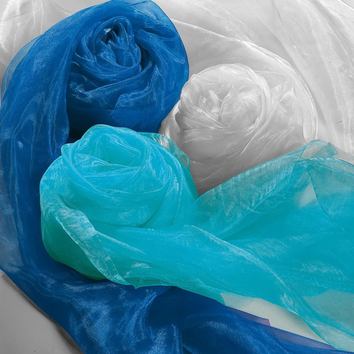 Tela De Chifón, Color Azul Claro, 145 Cm