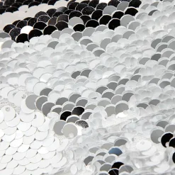 Tela De Lentejuelas Reversibles Plata/blanca, Anchura 145 Cm