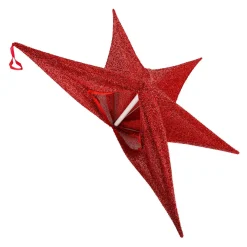 Tela Decorativa Estrella Plegable Purpurina Roja Con Cremallera, 40 Cm