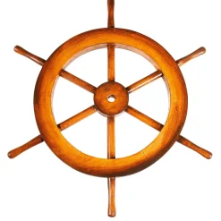Timón Marítimo Decorativo Ø 50 Cm, Marrón Oscuro
