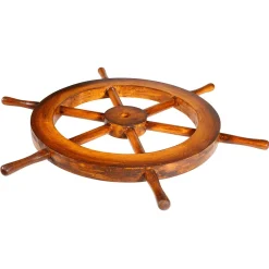 Timón Marítimo Decorativo Ø 50 Cm, Marrón Oscuro