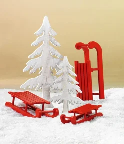 Trineo Decorativo Rojo, 50 Cm