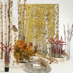 Troncos De Abedul Decorativos, 200 Cm, 3 Piezas