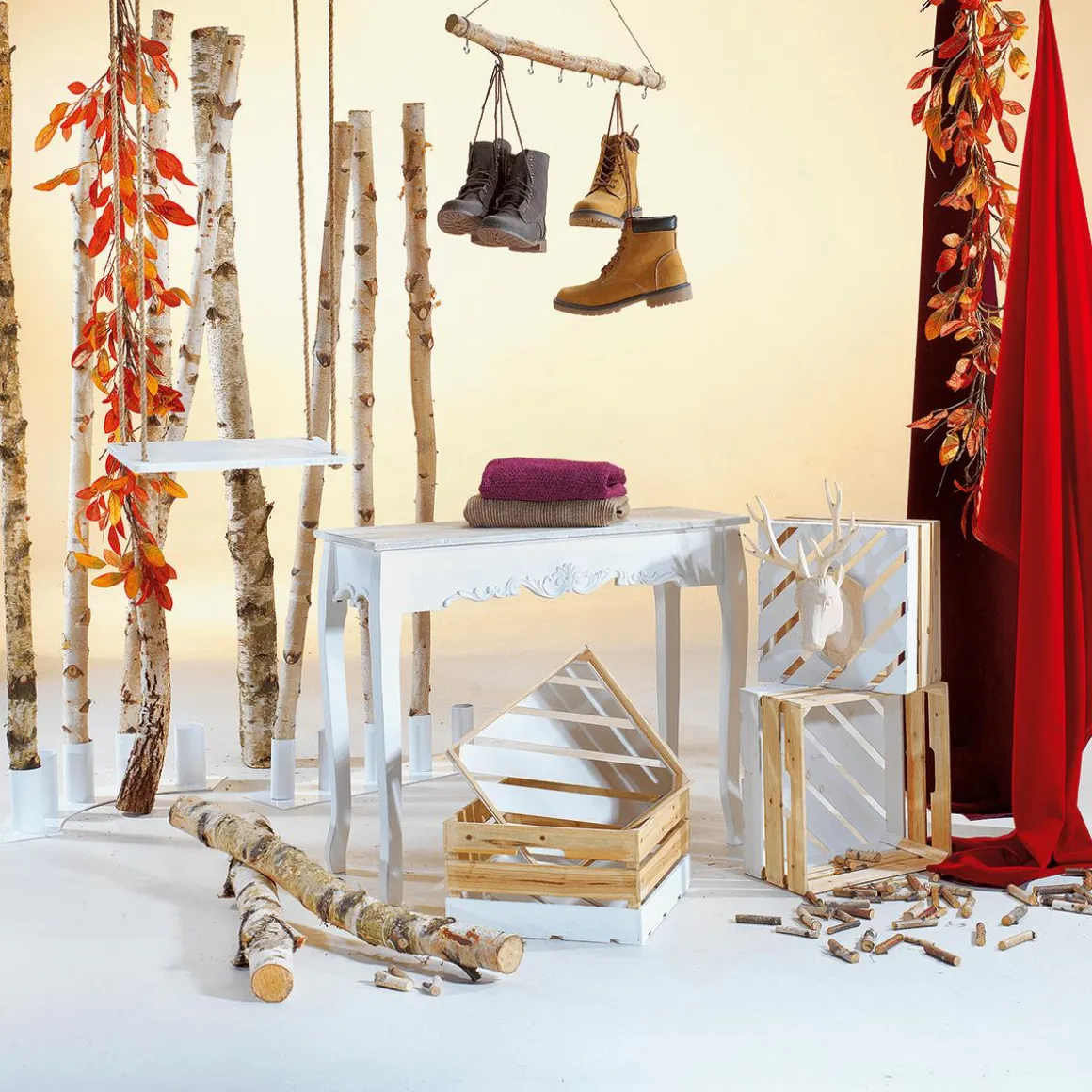 Troncos De Abedul Decorativos, 200 Cm, 3 Piezas