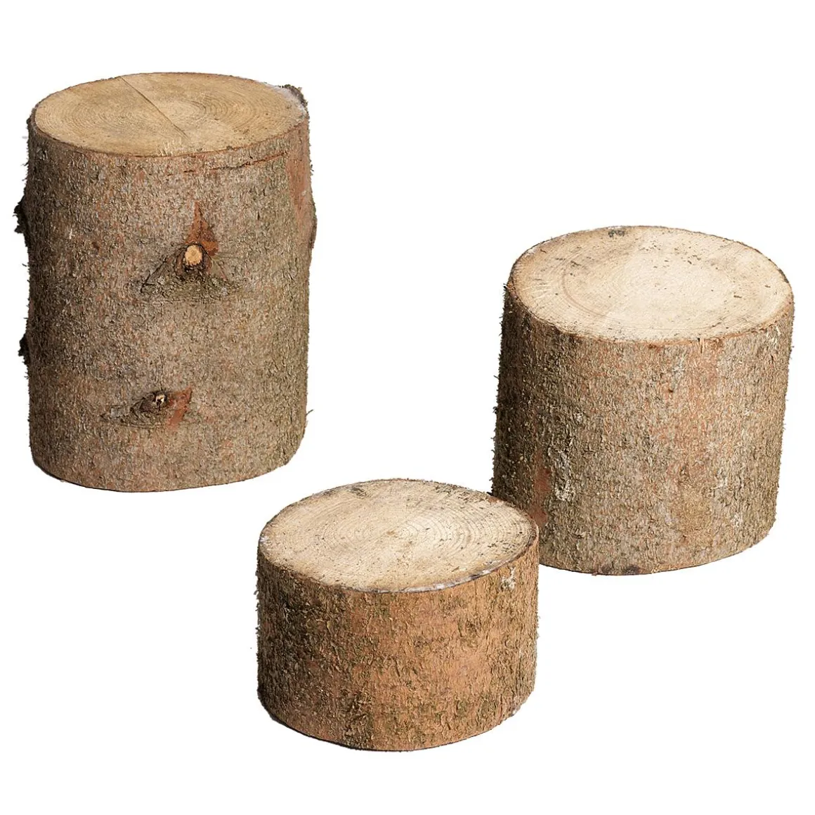 Troncos De Madera Decorativos, Conjunto De 3 Pz.