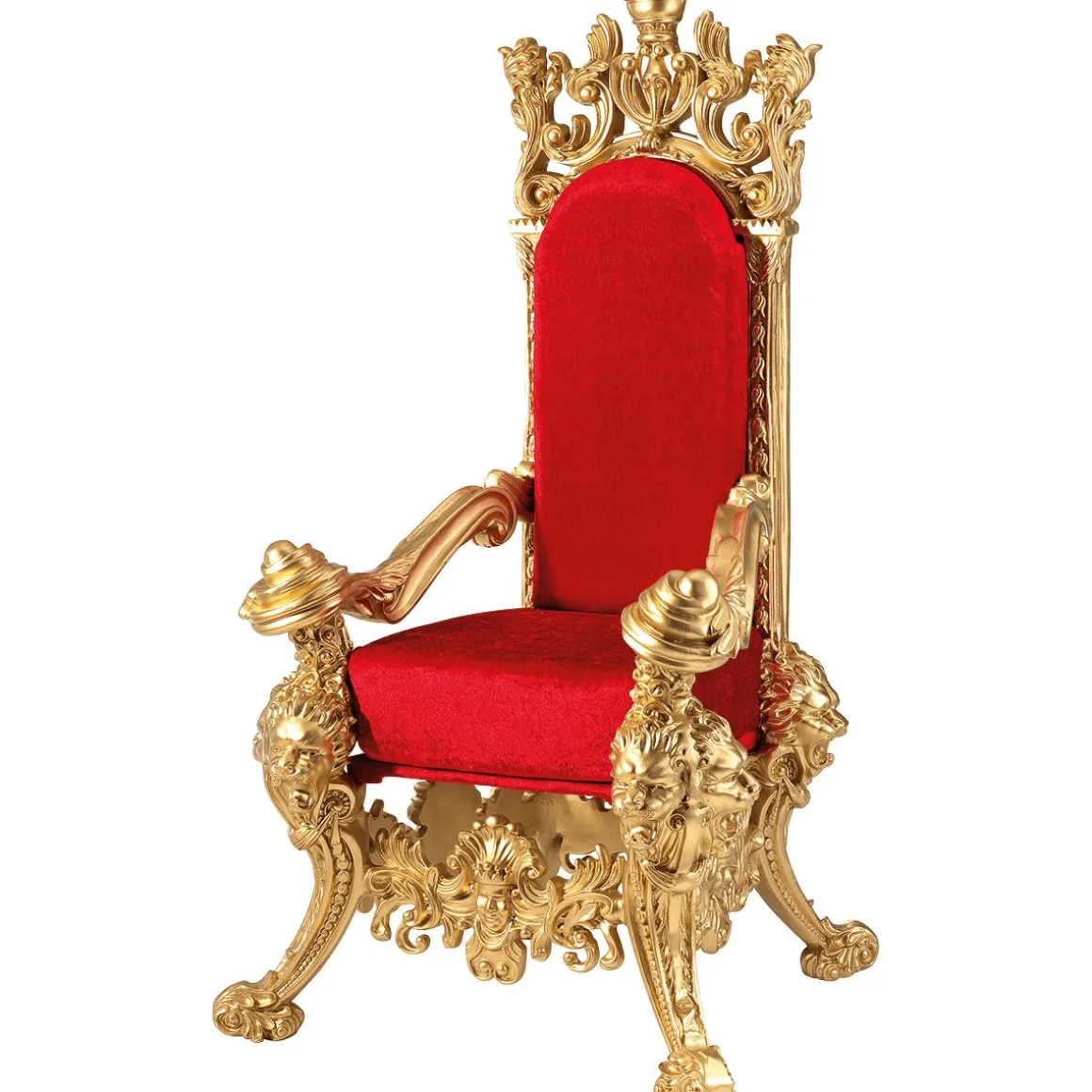 Trono "Estilo Barroco", Altura: 190 Cm, Oro-rojo