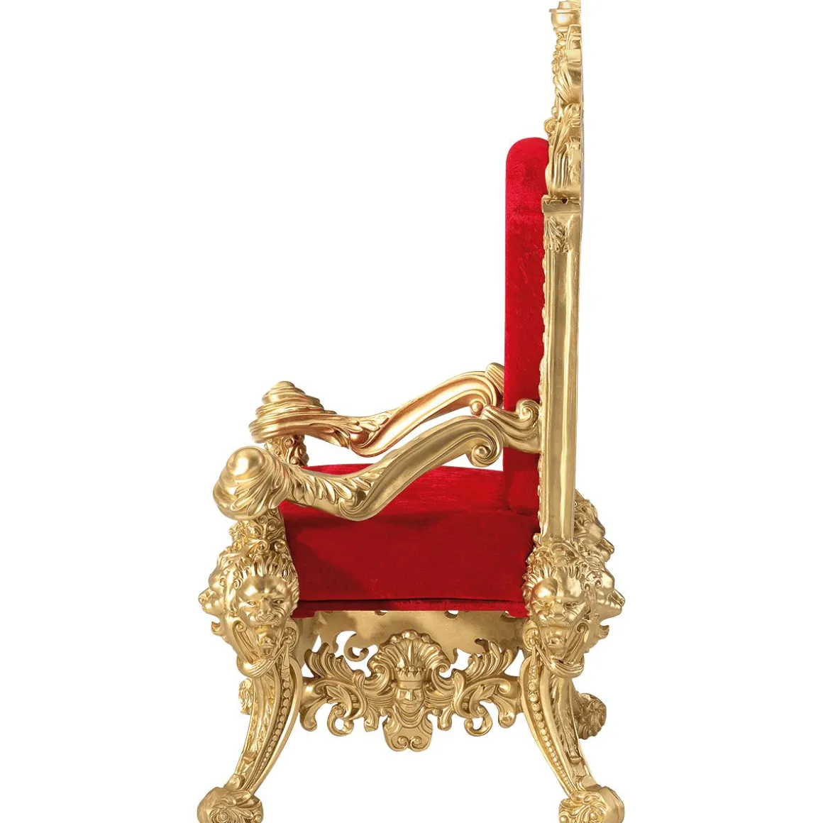 Trono "Estilo Barroco", Altura: 190 Cm, Oro-rojo