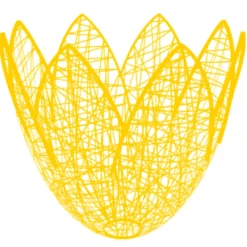Tulipán 3D Amarillo De Fibra Tejida 79 X 75 Cm