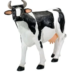 Vaca Deco 156 Cm De Alto, Blanco-negro