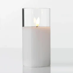 Vela De Cera LED En Vidrio Transparente 7,5 X 12,5 Cm