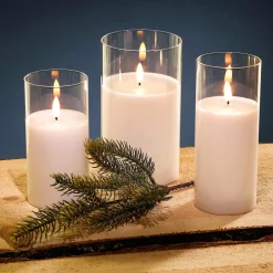 Vela De Cera LED En Vidrio Transparente 7,5 X 12,5 Cm