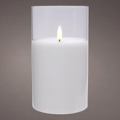 Vela De Cera LED En Vidrio Transparente 7,5 X 12,5 Cm