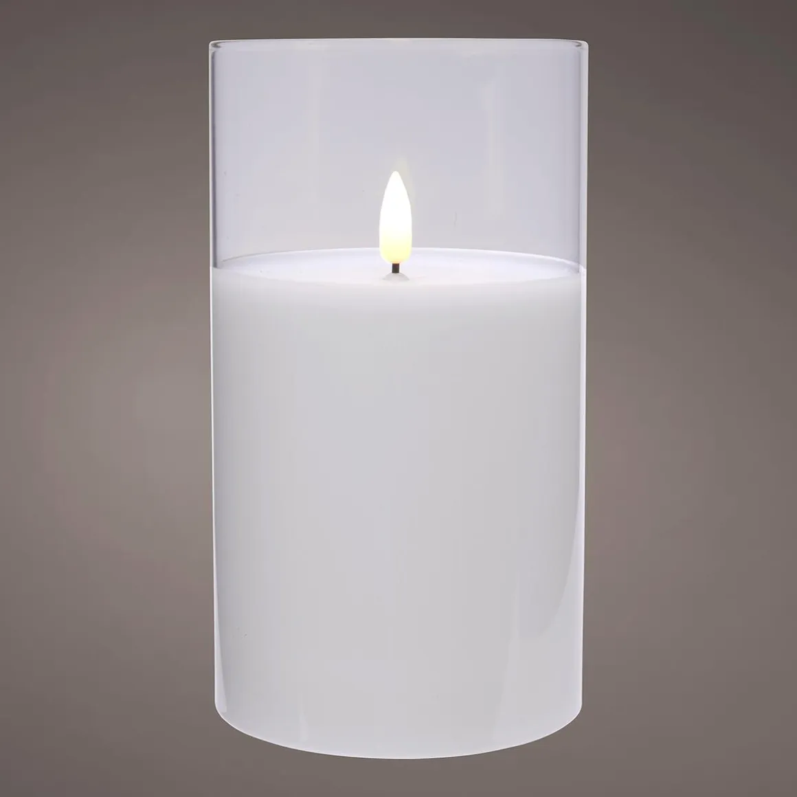 Vela De Cera LED En Vidrio Transparente 7,5 X 12,5 Cm