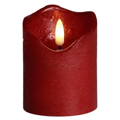 Vela De Cera LED Roja 7,5 Cm Ø, 10 Cm De Altura