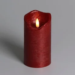 Vela De Cera LED Roja 7,5 Cm Ø, 12,5 Cm De Altura