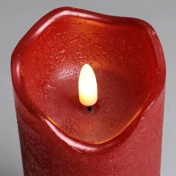 Vela De Cera LED Roja 7,5 Cm, Ø 15 Cm De Altura