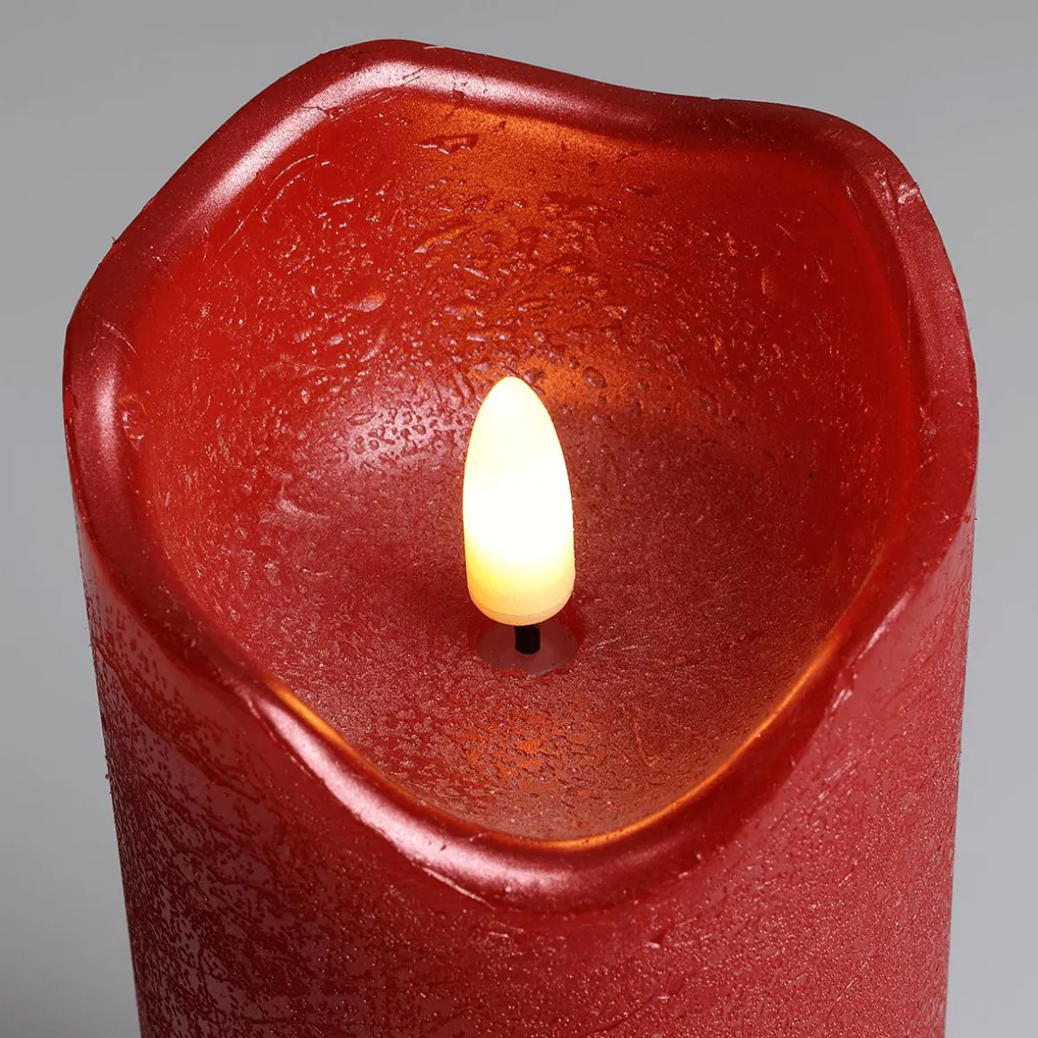 Vela De Cera LED Roja 7,5 Cm, Ø 15 Cm De Altura