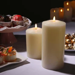 Vela De Cera Real LED 25 Cm Crema
