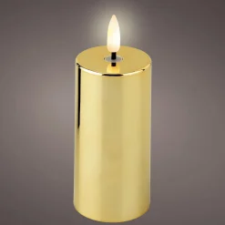 Vela LED Dorada, Funciona Con Pilas