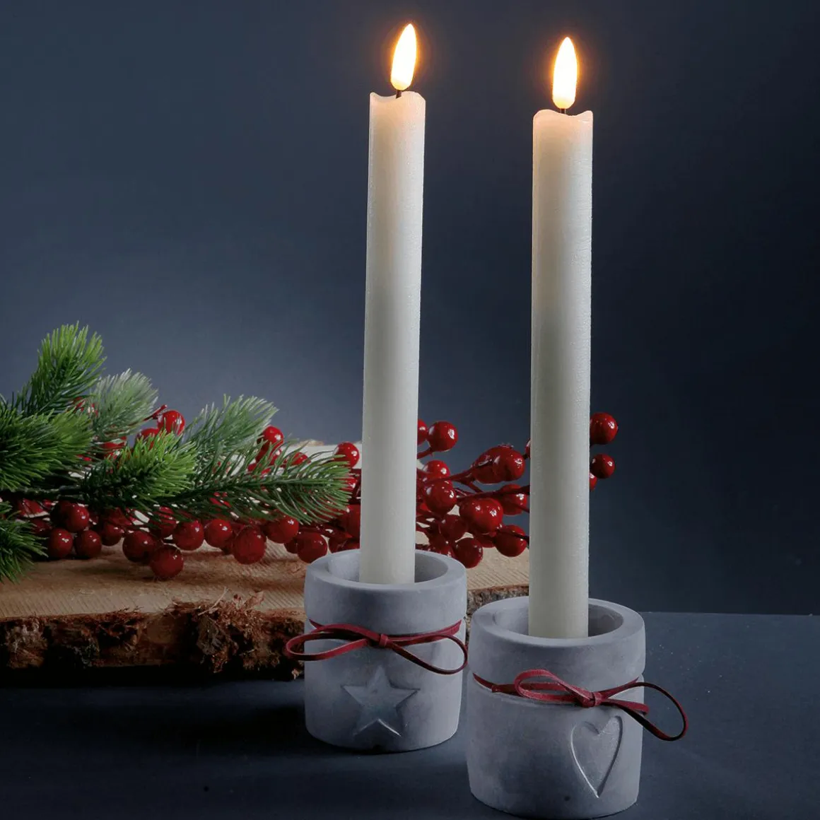 Velas De Cera LED-LED 24 Cm, Conjunto De 2 Piezas