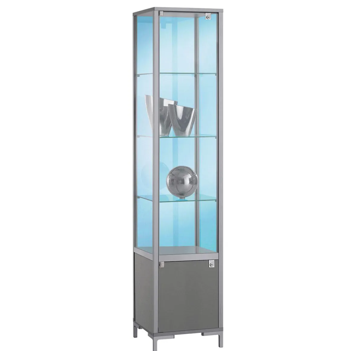 Vitrina Con Compartimento Cerrado, 186 X 40 X 40 Cm