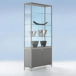 Vitrina Con Compartimento Cerrado, 186 X 80 X 40 Cm