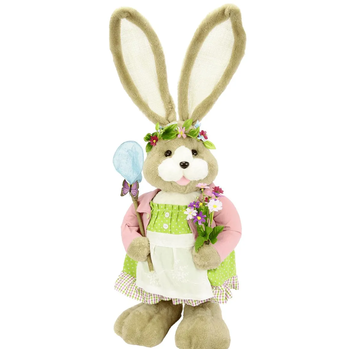 XXL Conejito De Pascua De Peluche Con Flores 92 Cm