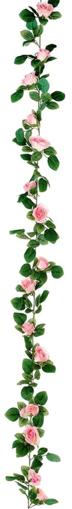 Zarcillo De Rosas Artificial 180 Cm, Color Rosa